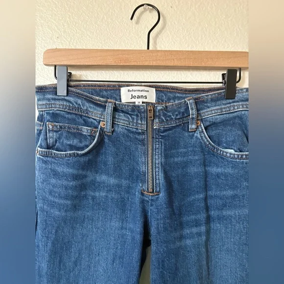 Reformation Julianna zip mid straight Jean size 26